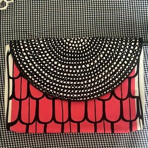 Marimekko Black and Pink Studded Clutch Brand New